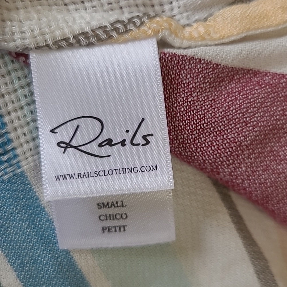 Rails 'Becca' Long-Sleeve Faux-Wrap Dress in Cusco Stripe - Size S - Picture 8 of 10